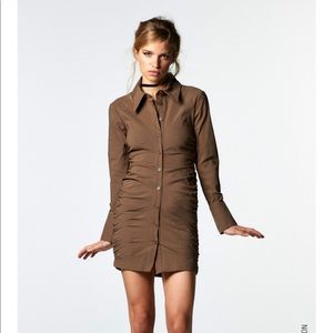 Zara Shirt Dress with Ruching